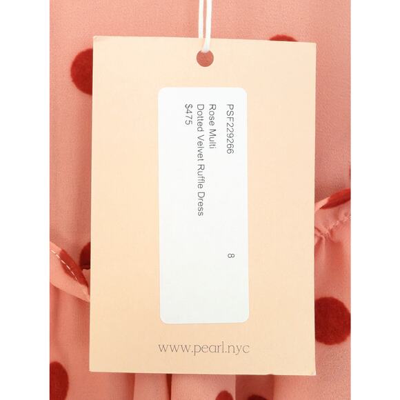 NWT Pearl by Lela Rose Rose Multi Polka Dot Dotted Ruffle Dress Size 8 $475 - Picture 5 of 8